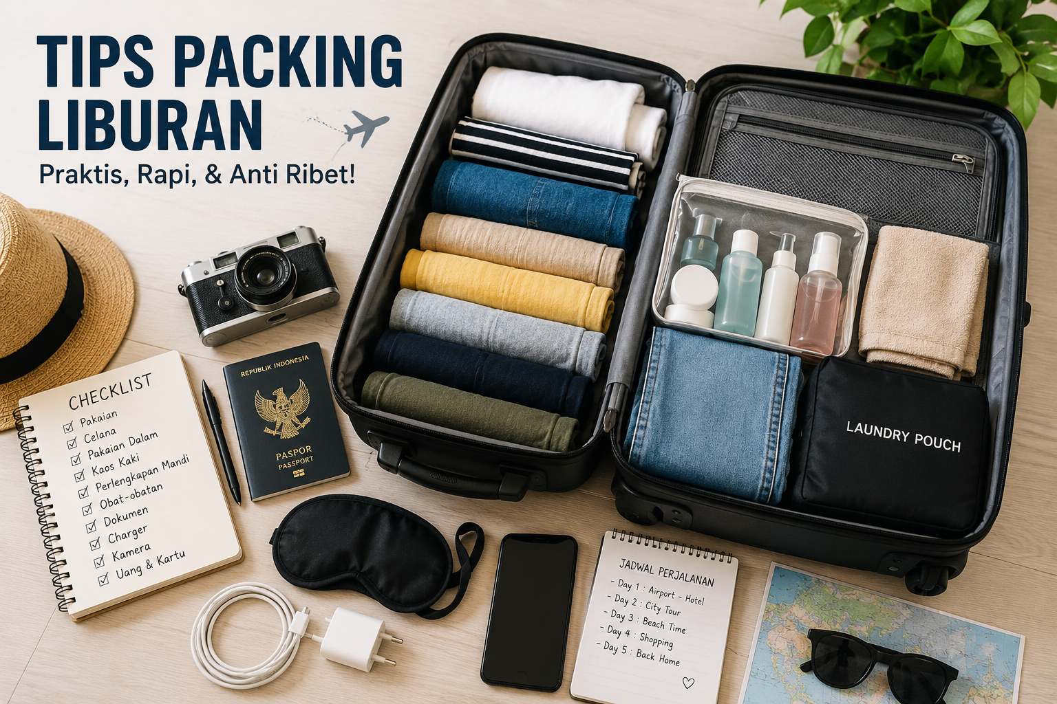 10 Tips Packing Liburan Agar Koper Tidak Penuh dan Tetap Praktis